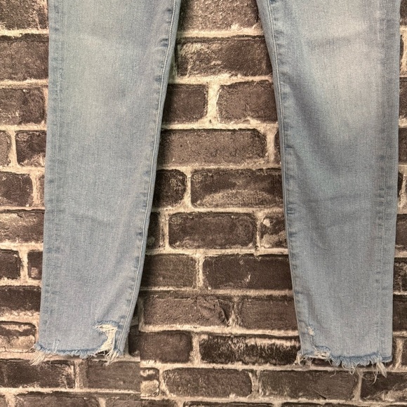 AGOLDE Sophie High Rise Skinny Crop Jeans Parallel Light Wash Raw Hem - Picture 7 of 13